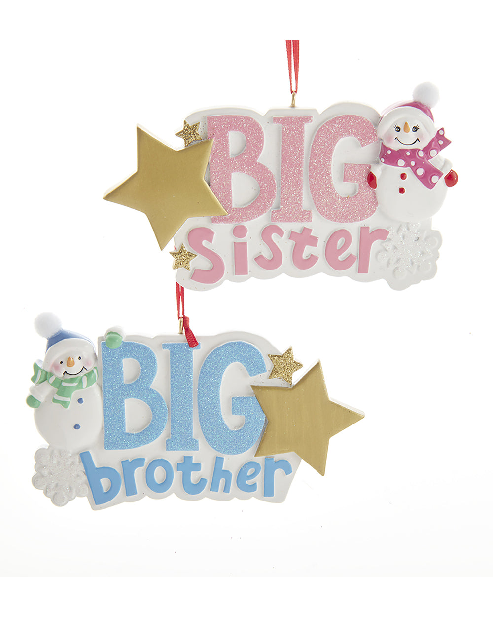 Homesmiths Christmas 2.6 inch Big Brother & Sister Snowmen