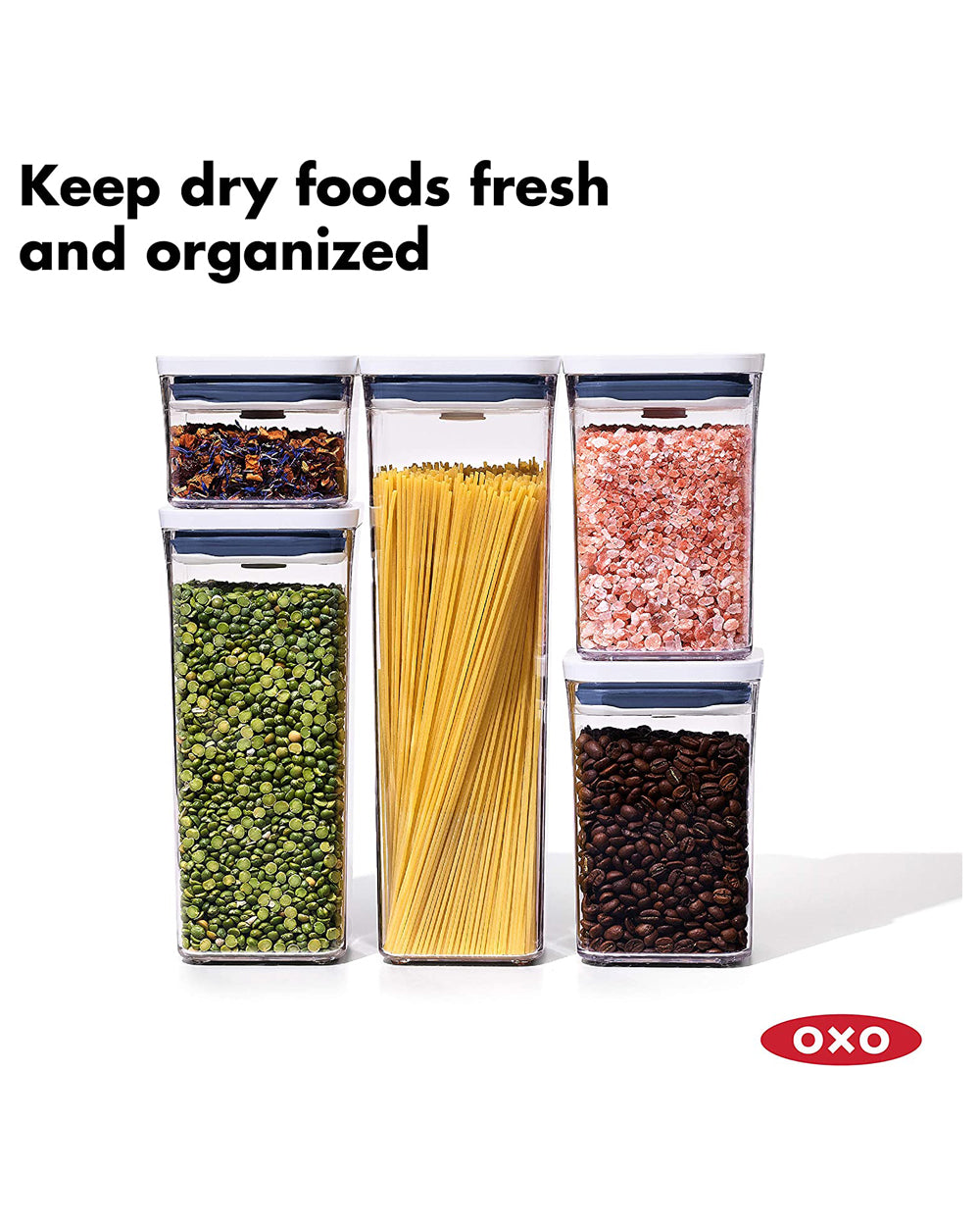 OXO 1.98 Liter 1.41 Liter & 850ML 283ML POP Container Set of 5