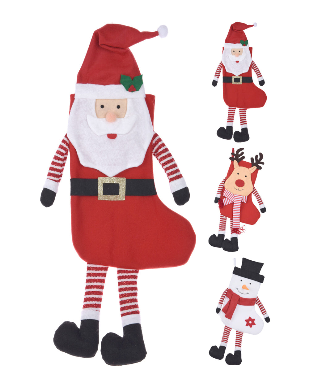 Homesmiths Xmas 44Cm Stocking Assorted 1 Piece