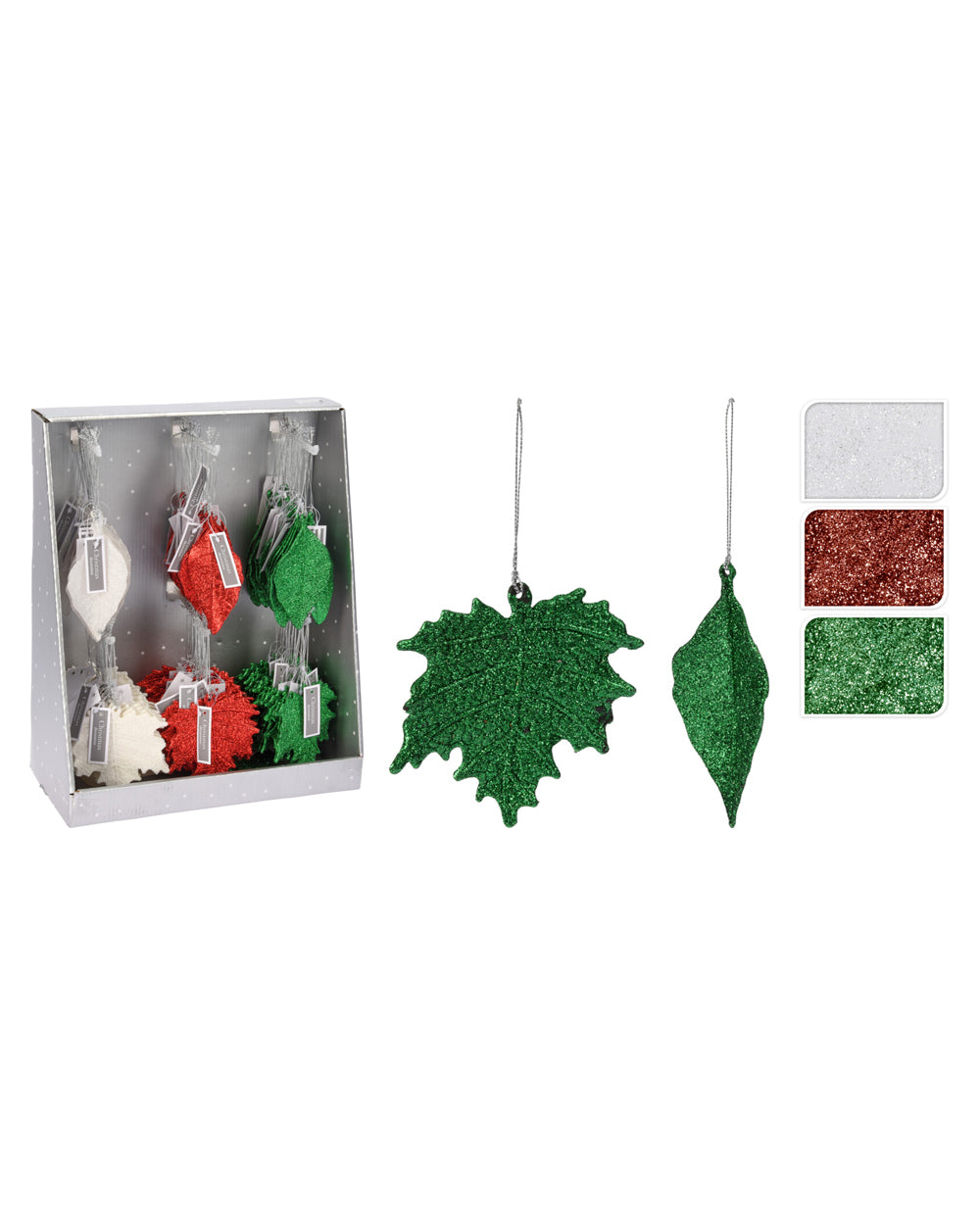 Homesmiths 13Cm Leaf Hang Deco Assorted 1 Piece Xmas