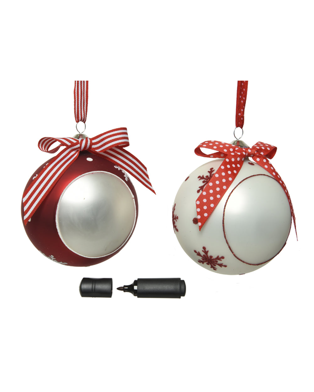 Homesmiths Bauble Glass Marker With Bow Assorted 1 Piece
