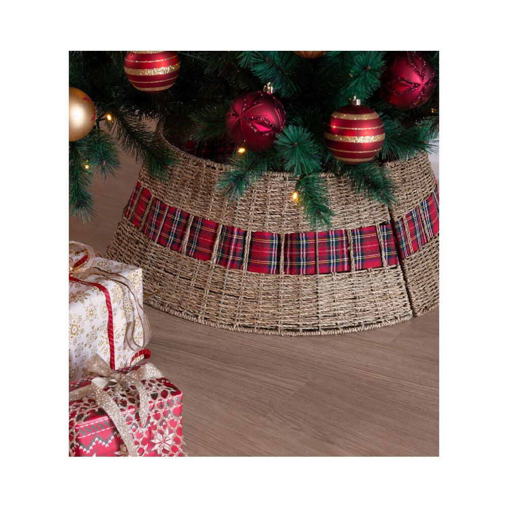 Kaemingk Tree Ring – Sea Grass, Christmas Holiday Decoration, Festive Xmas Tree Base Cover, Seasonal Home Décor Accent