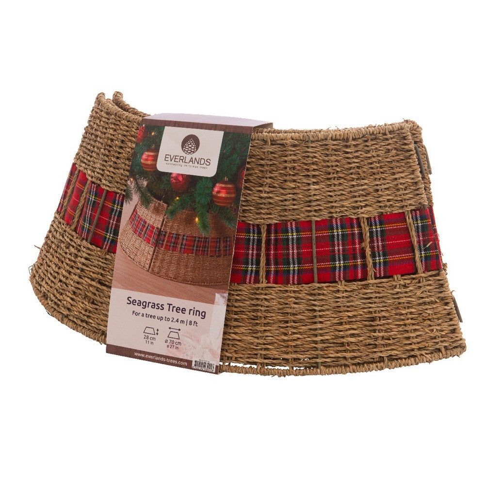 Kaemingk Tree Ring – Sea Grass, Christmas Holiday Decoration, Festive Xmas Tree Base Cover, Seasonal Home Décor Accent