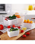 Homesmiths Large Fridge Storage Container with Double Layer Fruit Basket