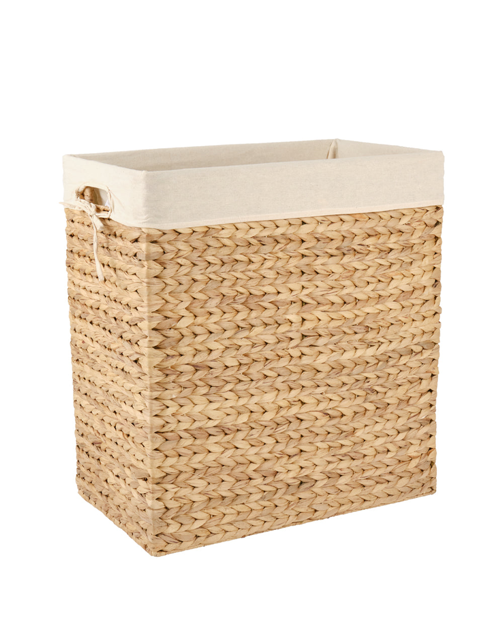 Homesmiths Rectangular Water Hyacinth Laundry Hamper 54.5 x 33 x 61 cm