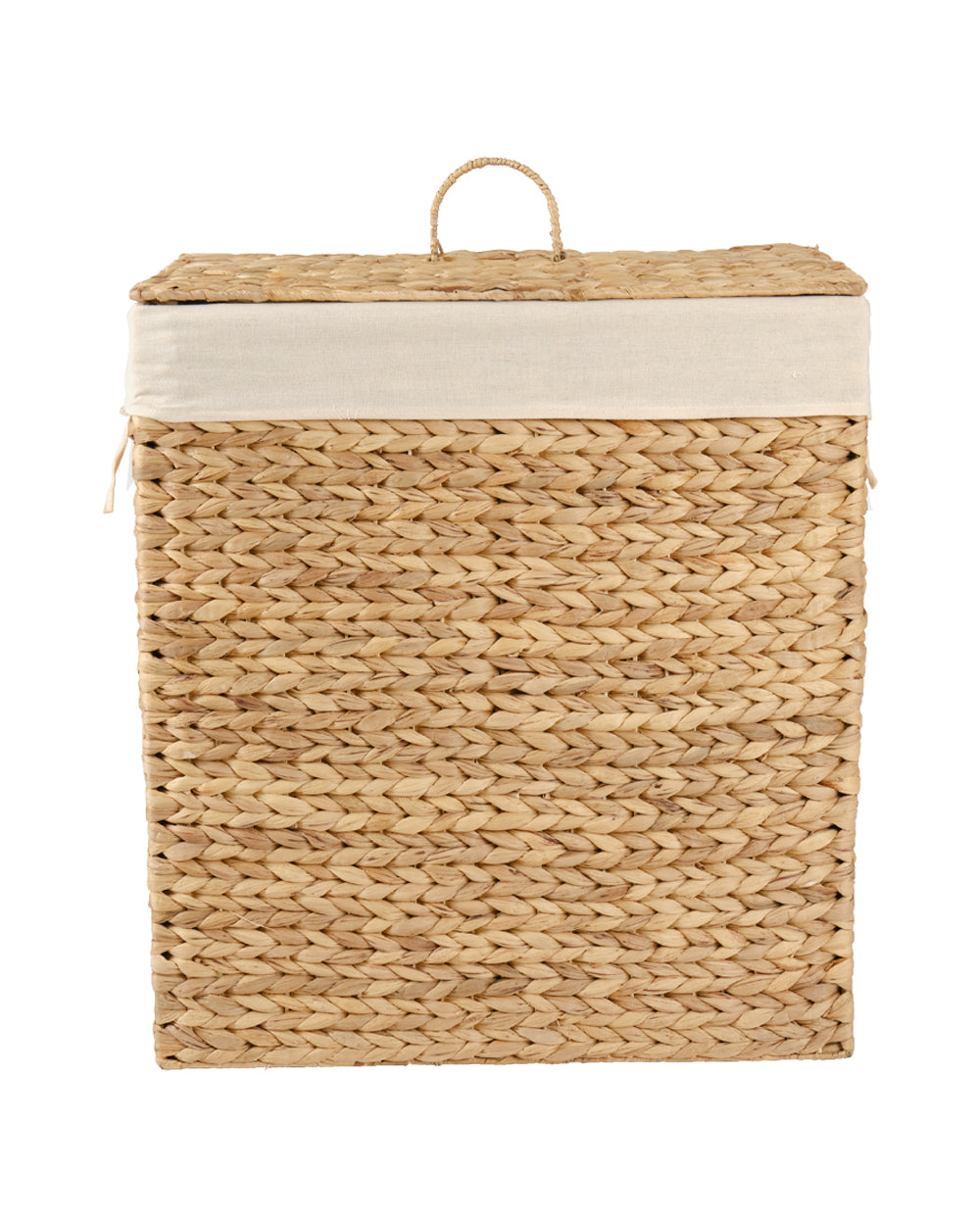 Homesmiths Rectangular Water Hyacinth Laundry Hamper 54.5 x 33 x 61 cm