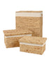 Homesmiths Rectangular Water Hyacinth Laundry Hamper 54.5 x 33 x 61 cm