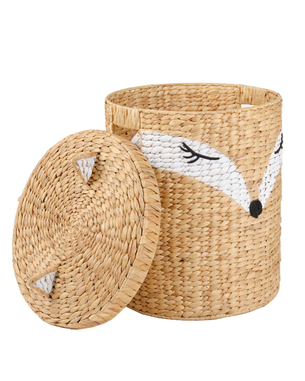Homesmiths Water Hyacinth Laundry Hamper Fox Shape 38 x 59 cm