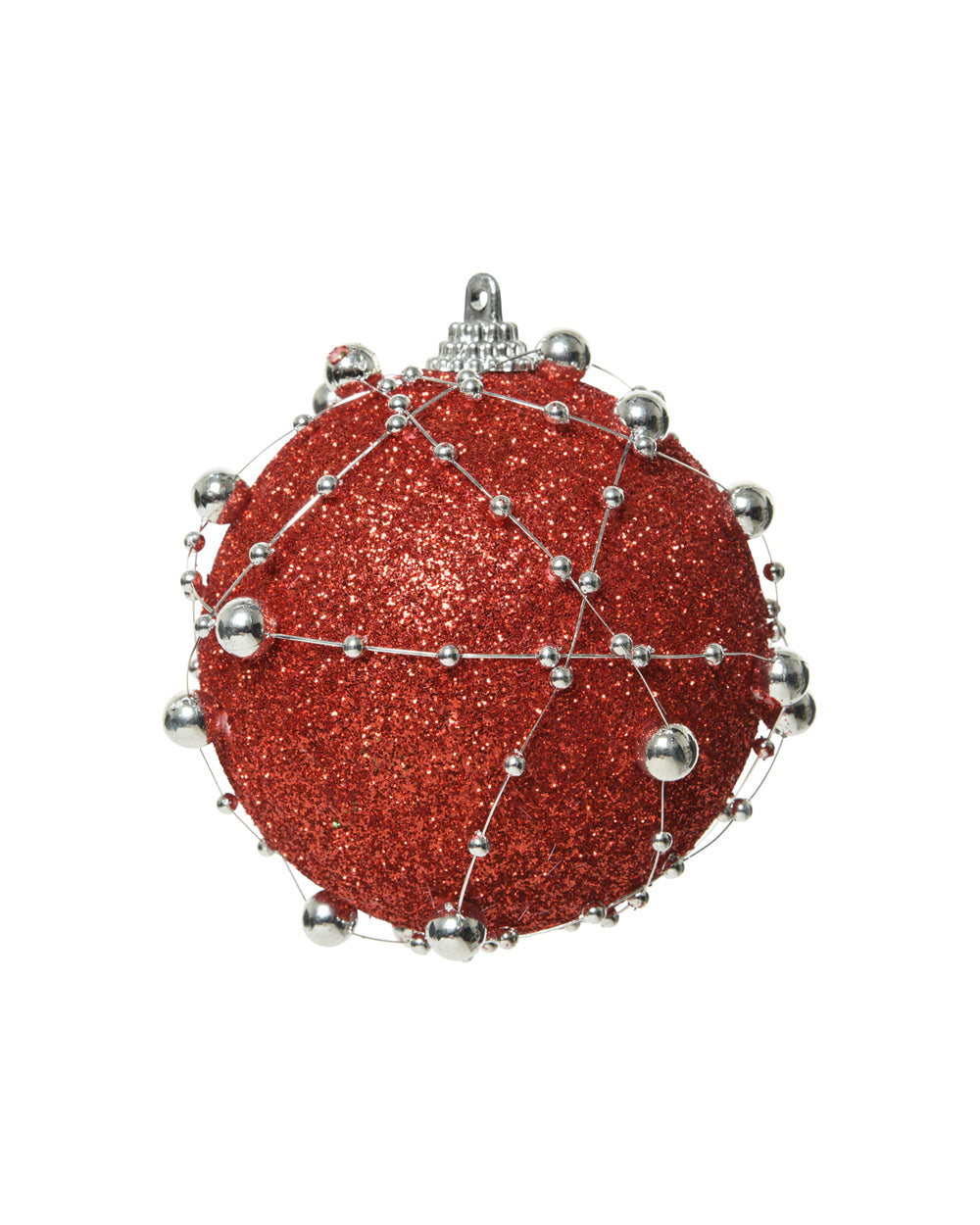 Homesmiths 8Cm Bauble Foam Glitter Bead Garland Christmas Red