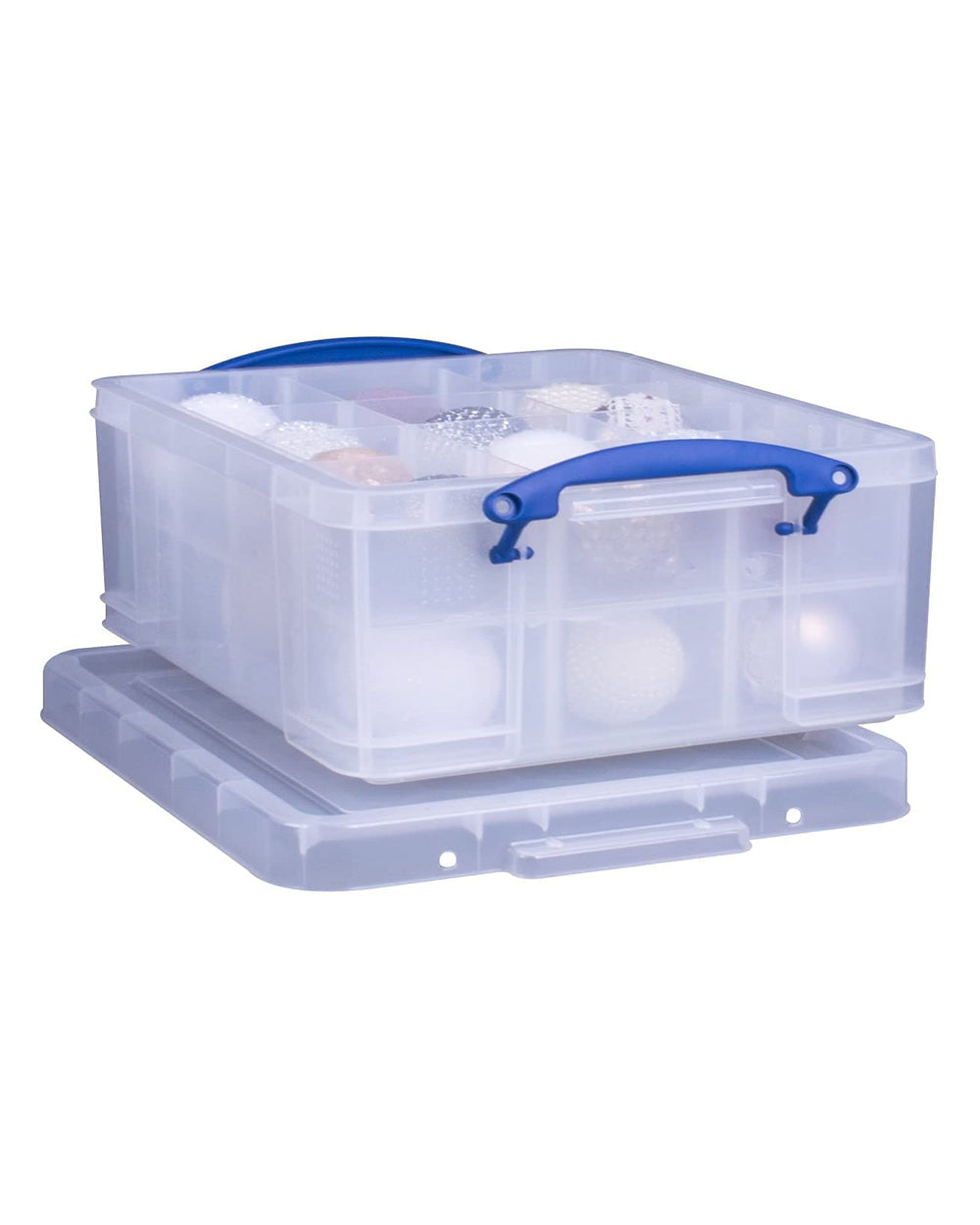 Really Useful 21 Liter Plastic Box & 2 Trays Clear
