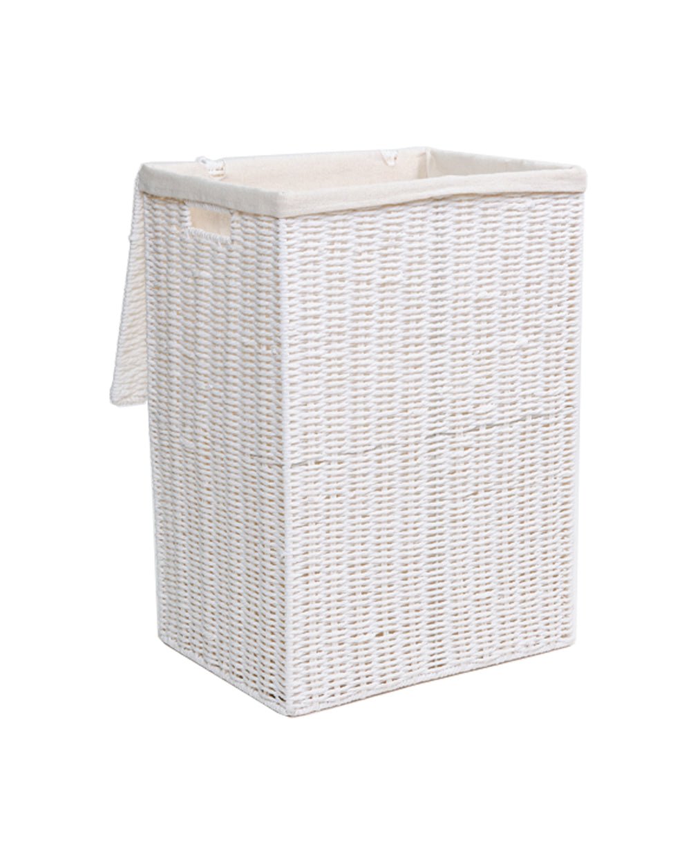 Homesmiths Small Laundry Hamper White with Liner 36 x 26 x 50 cm