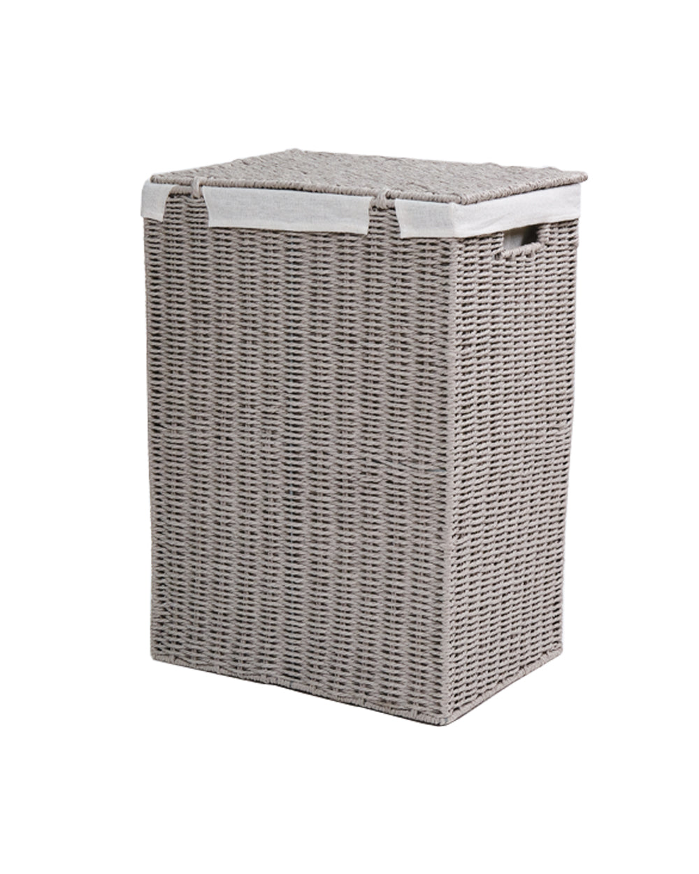 Homesmiths Small Laundry Hamper Grey with Liner 36 x 26 x 50 cm