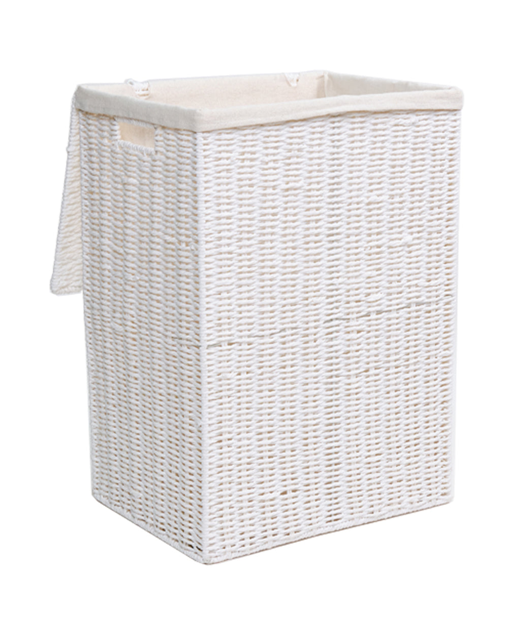 Homesmiths Large Laundry Hamper White with Liner - L40 x W30 x H55 cm