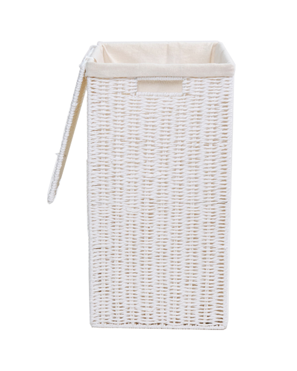 Homesmiths Large Laundry Hamper White with Liner - L40 x W30 x H55 cm
