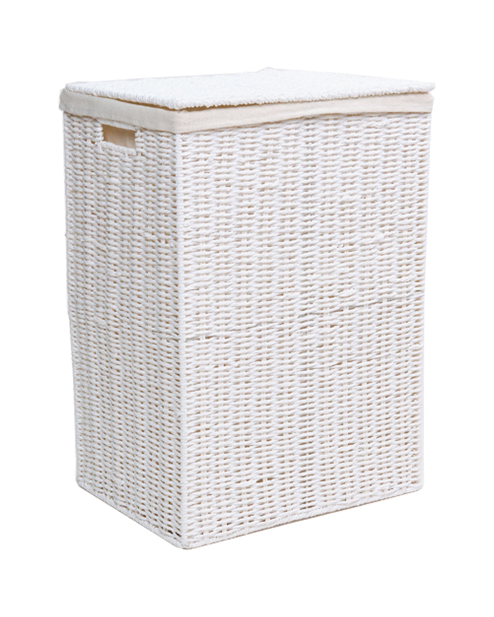 Homesmiths Large Laundry Hamper White with Liner - L40 x W30 x H55 cm