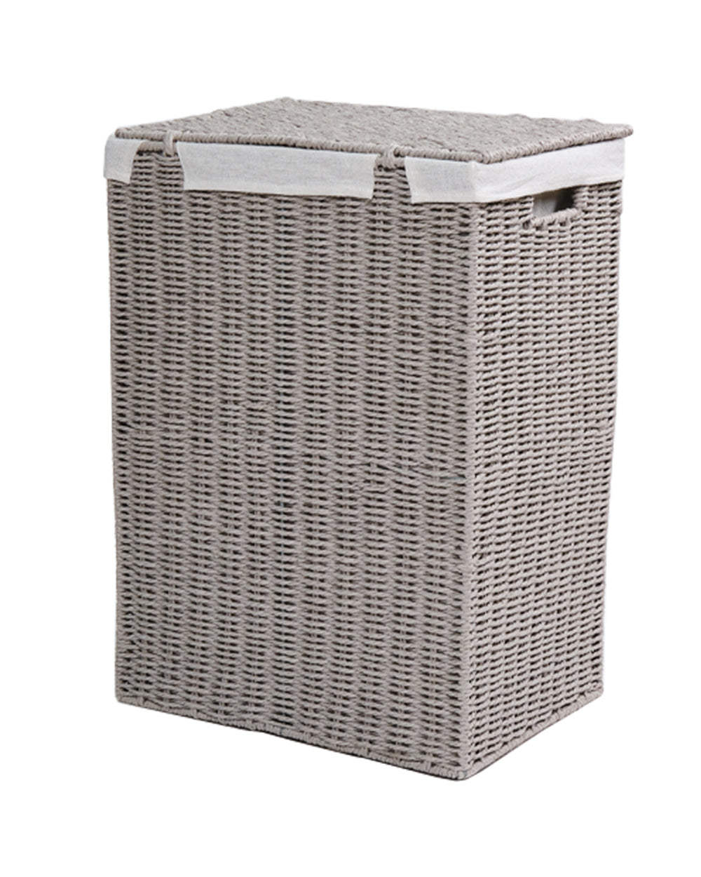 Homesmiths Large Laundry Hamper Grey with Liner - L40 x W30 x H55 cm