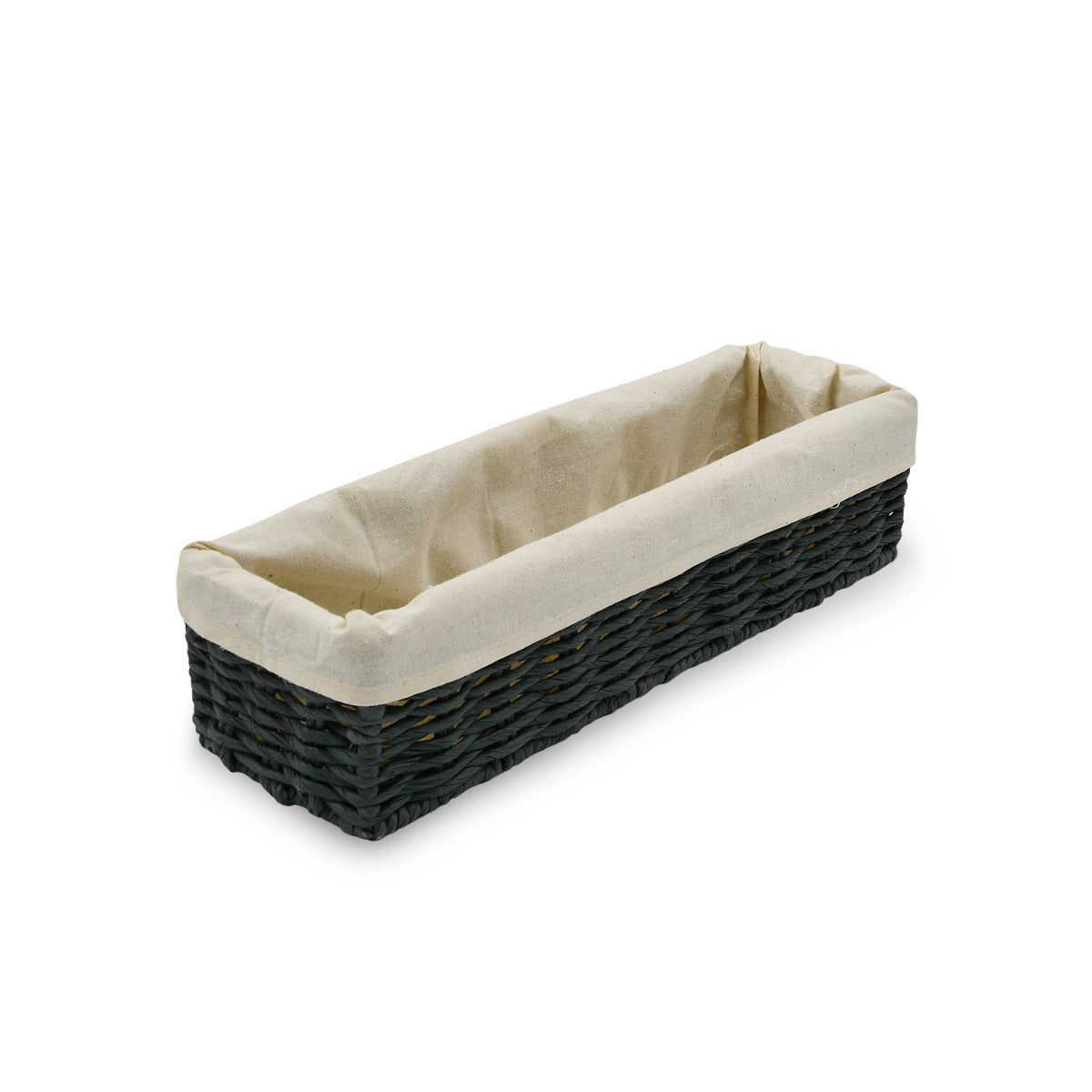 Homesmiths Storage Basket Grey With Liner L32 x W10 x H8 cm