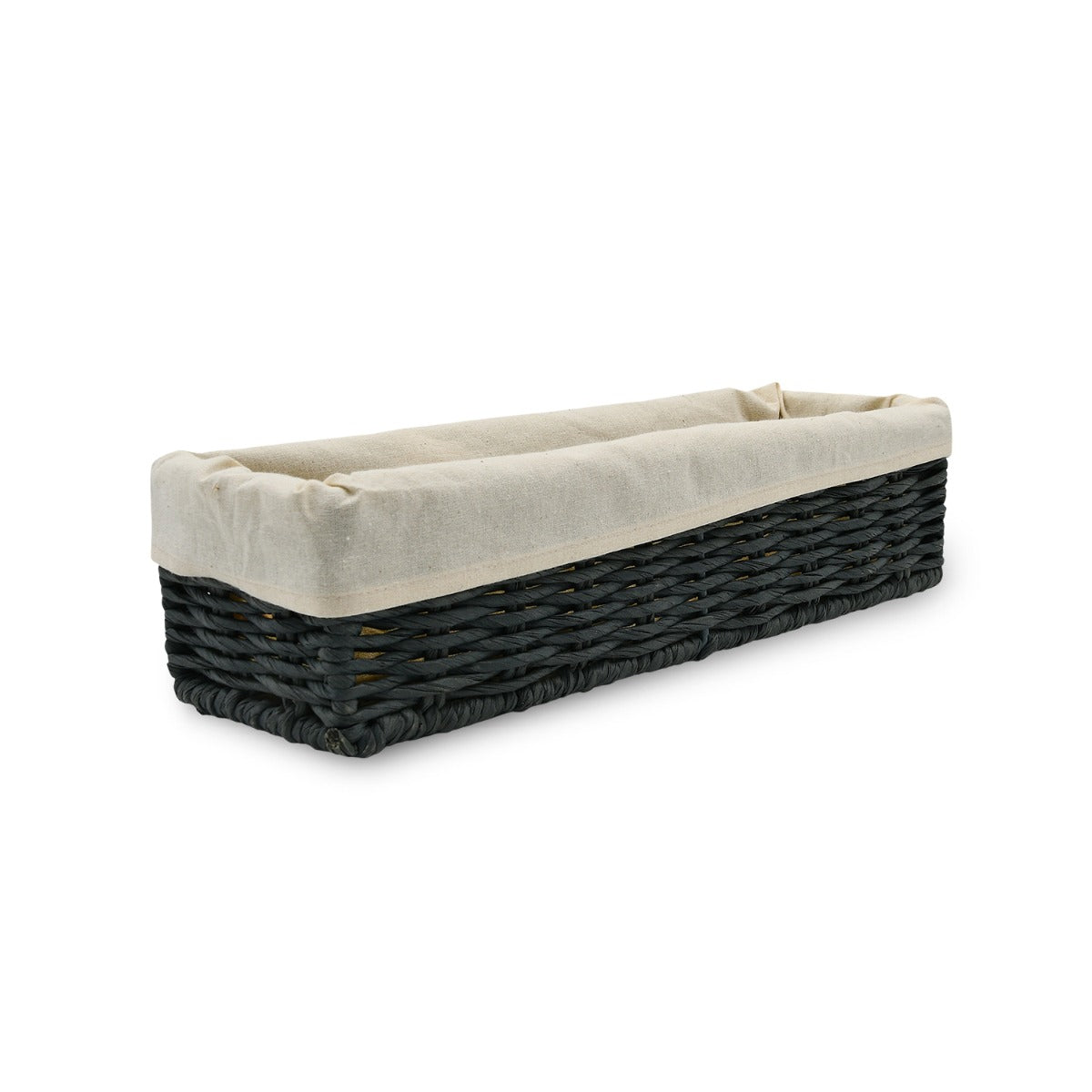 Homesmiths Storage Basket Grey With Liner L32 x W10 x H8 cm