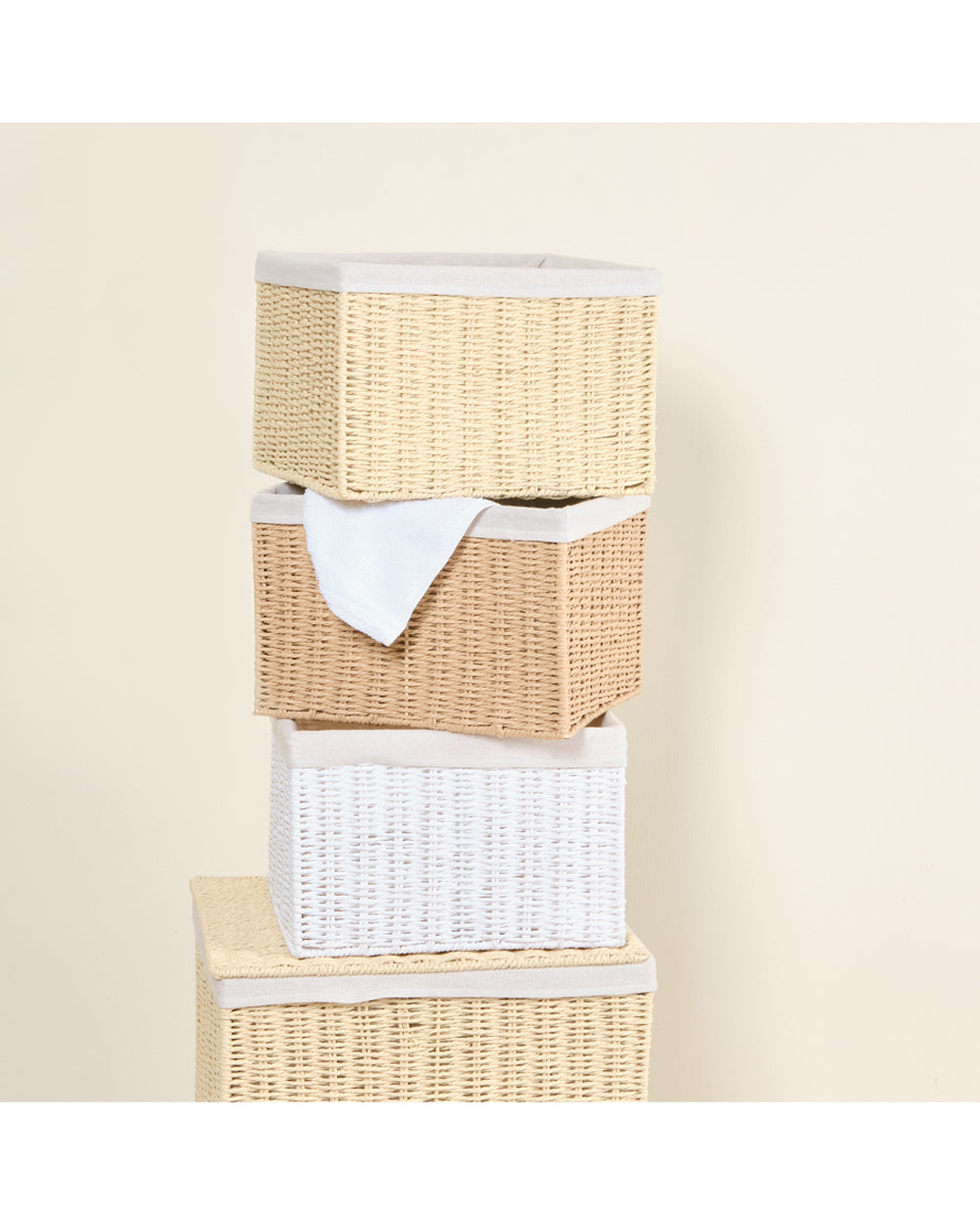Homesmiths Storage Basket Natural with Liner L25.4 x W30.5 x H20.3cm