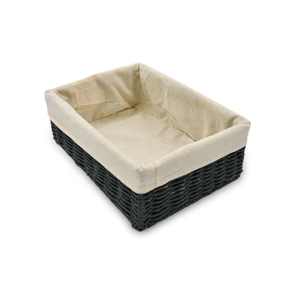 Homesmiths Small Storage Basket Grey With Liner 28 x 20 x 10 cm