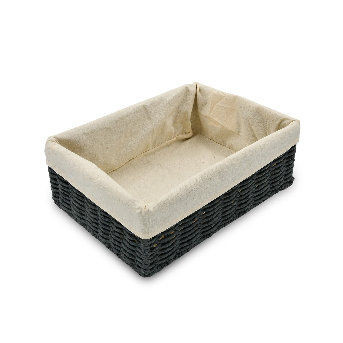 Homesmiths Small Storage Basket Grey With Liner 28 x 20 x 10 cm