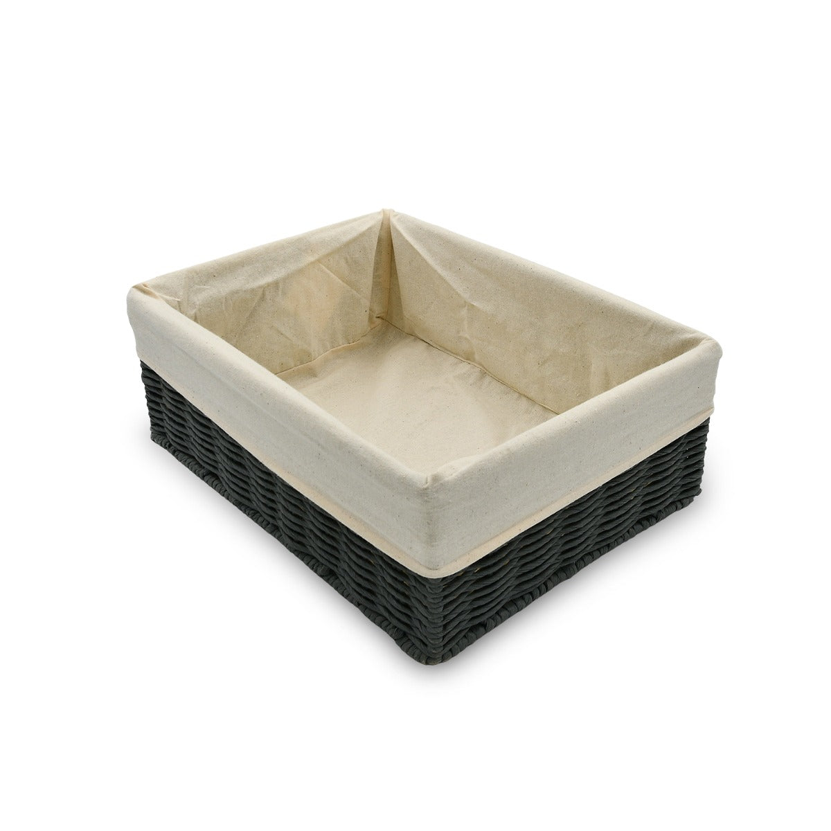 Homesmiths Medium Storage Basket Grey With Liner 32 x 24 x 12 cm