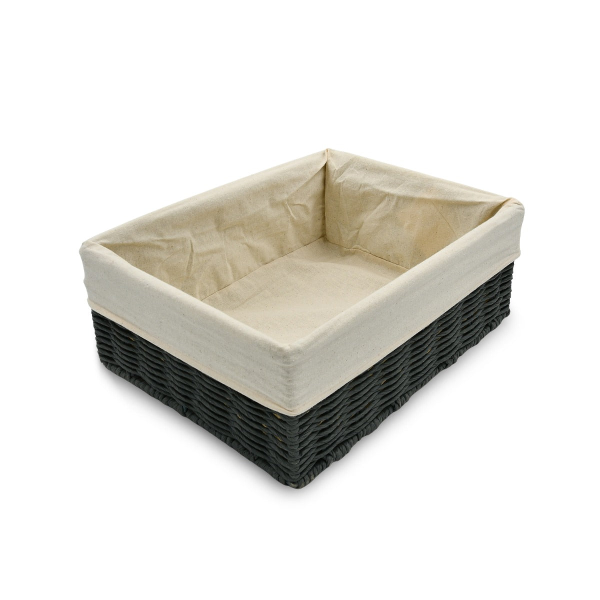 Homesmiths Medium Storage Basket Grey With Liner 32 x 24 x 12 cm