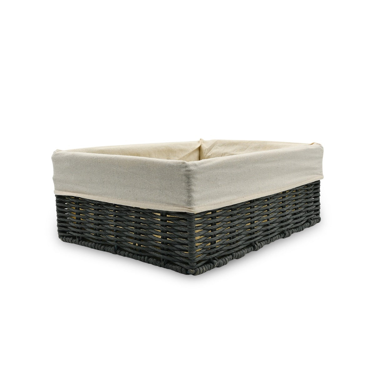Homesmiths Medium Storage Basket Grey With Liner 32 x 24 x 12 cm