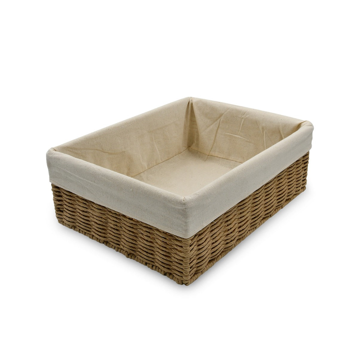 Homesmiths Large Storage Basket Natural with Liner 36 x 27 x 13 cm