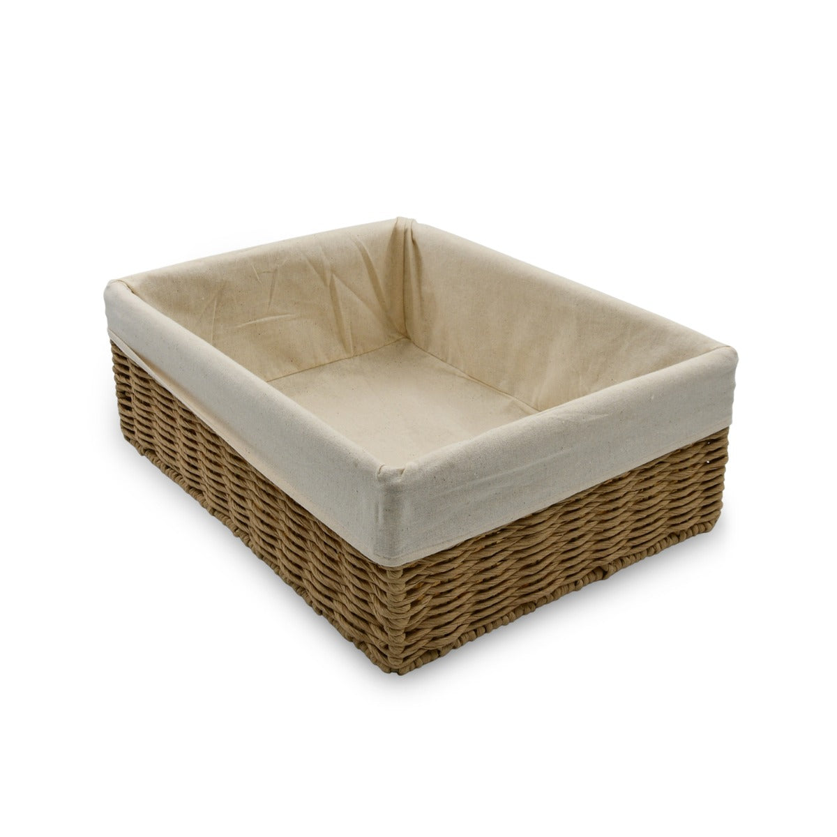 Homesmiths Large Storage Basket Natural with Liner 36 x 27 x 13 cm