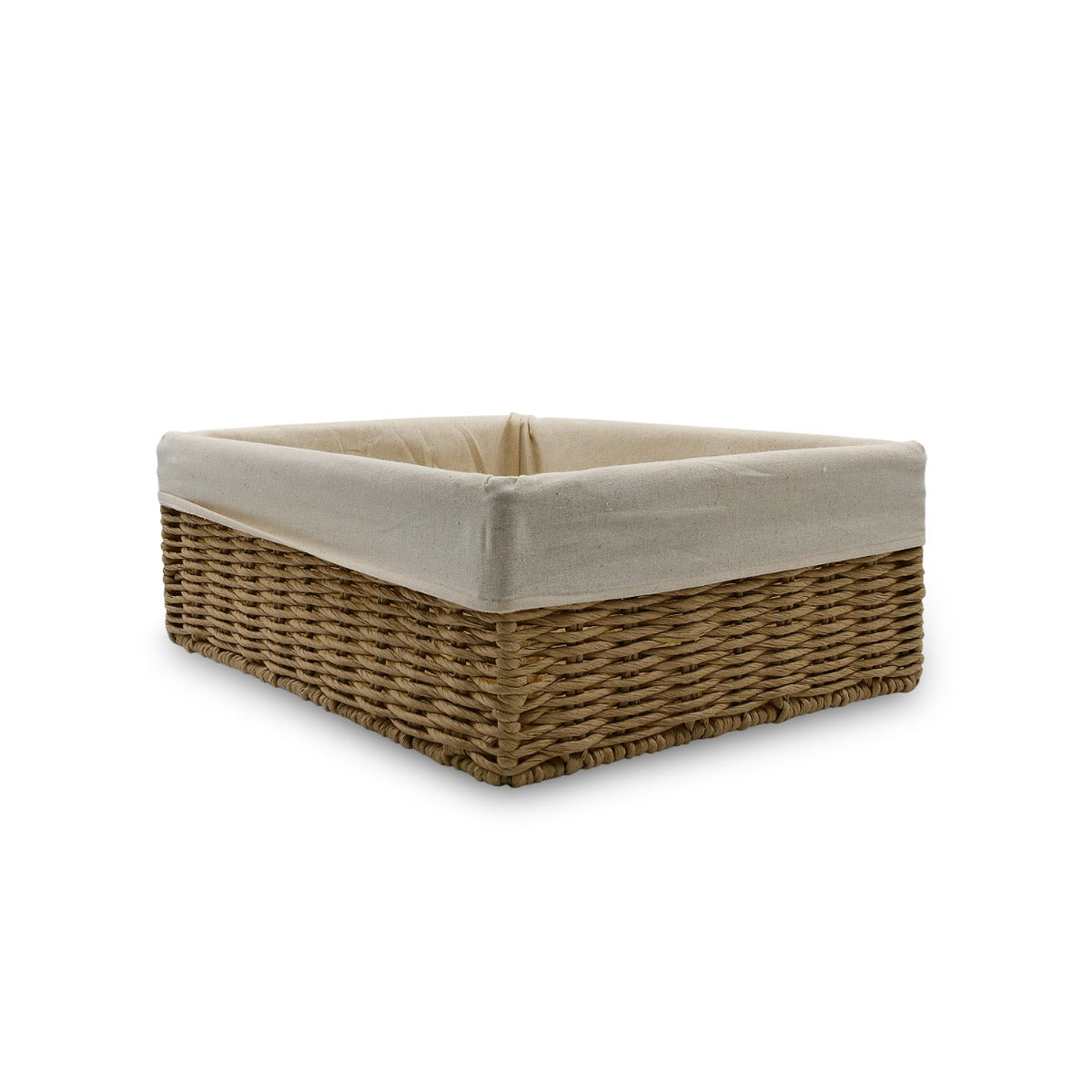 Homesmiths Large Storage Basket Natural with Liner 36 x 27 x 13 cm