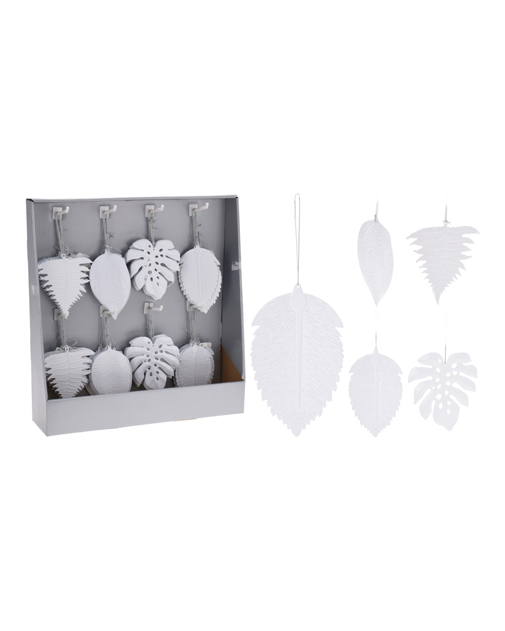 Homesmiths Hang Deco Leaf 13Cm White Assorted 1 Piece