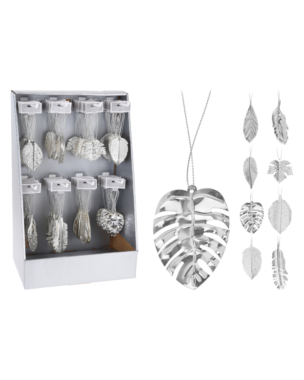 Homesmiths Hang Deco Leaf Silver 9Cm Assorted 1 Piece
