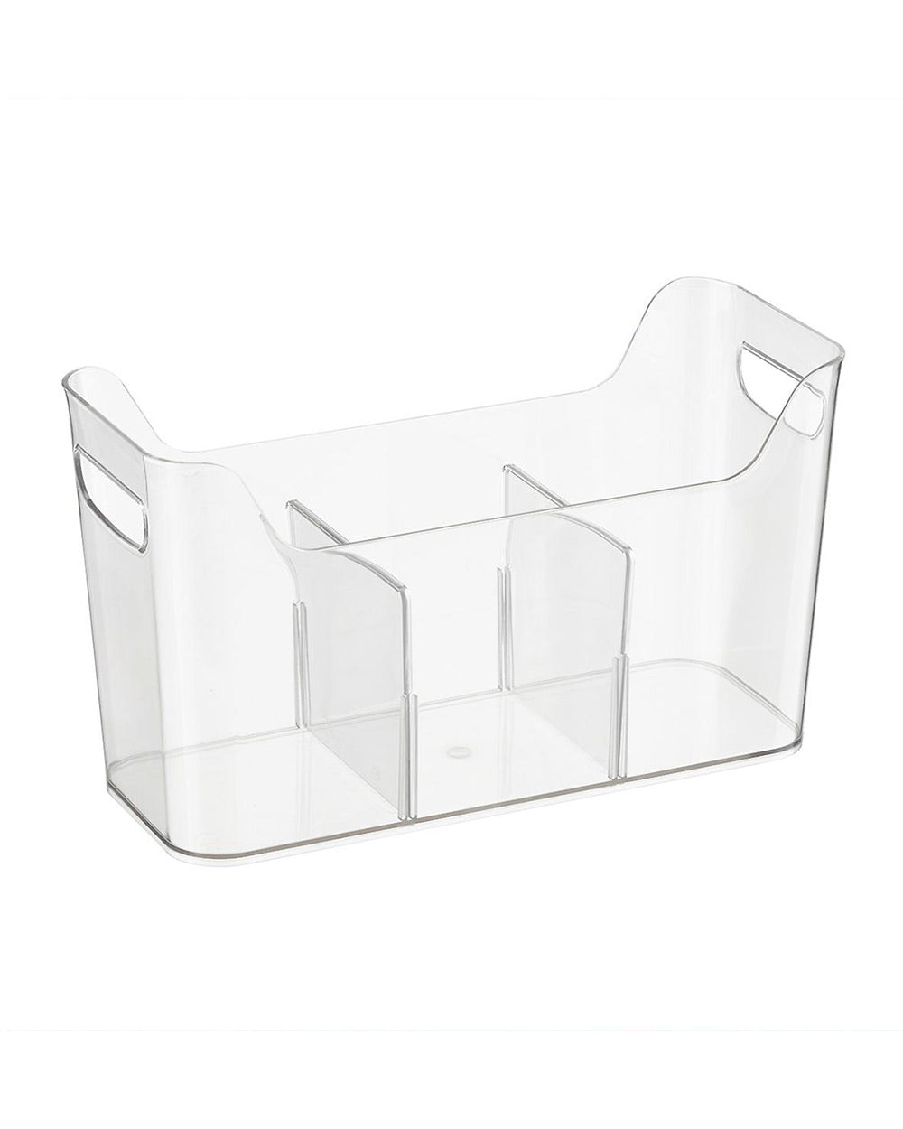 iDesign Narrow Divided Freezer Bin Clear