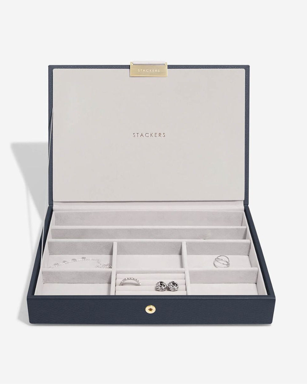 Stackers 3 Pieces Pebble Navy Classic Jwellery Box