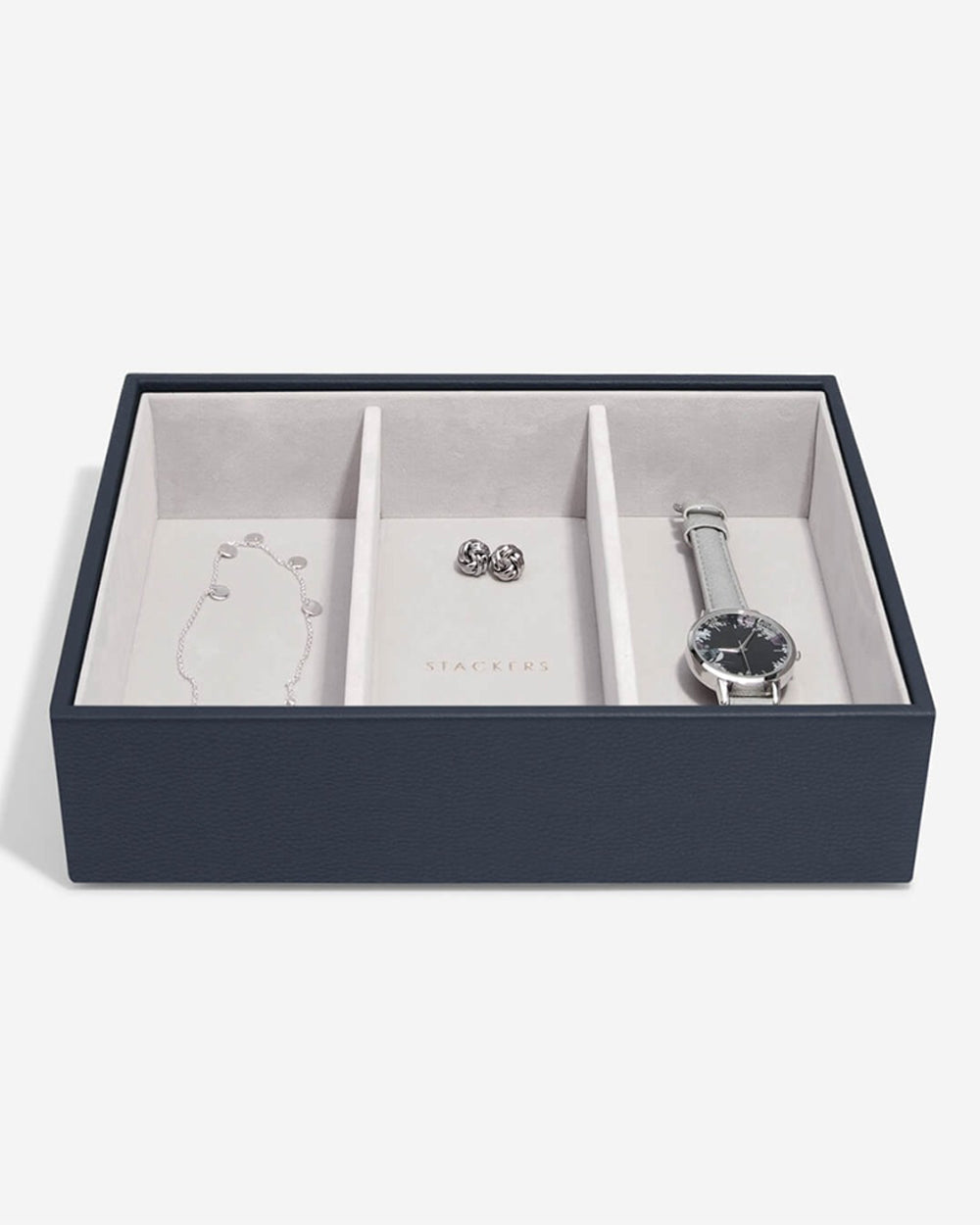 Stackers 3 Pieces Pebble Navy Classic Jwellery Box
