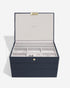 Stackers 3 Pieces Pebble Navy Classic Jwellery Box