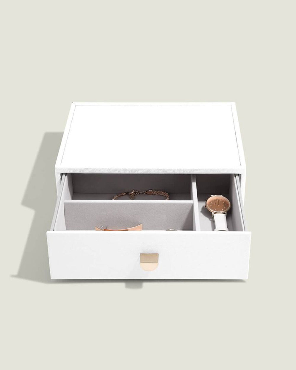 Stackers Classic Deep 3 Drawer Pebble White 18 x 25 x 8.2 cm