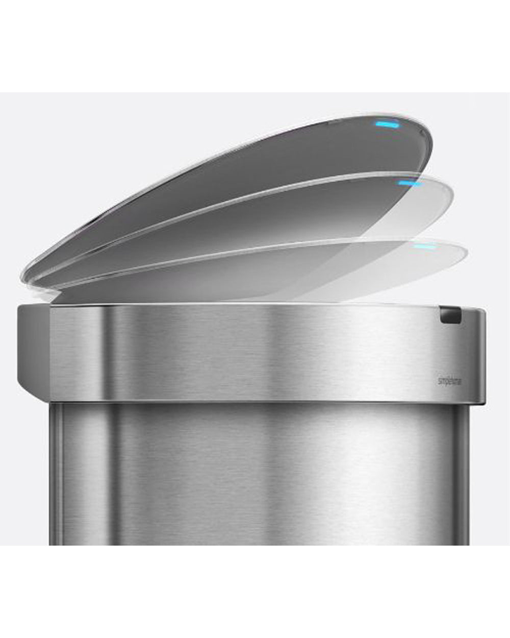 Simplehuman Stainless Steel Semi Round Sensor Bin with Liner Pocket 45 Liter