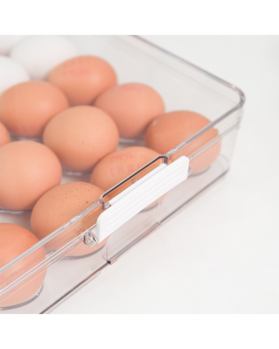 Homesmiths Stackable Egg Holder with Lid 32.7 x 22.2 x 6.5 cm