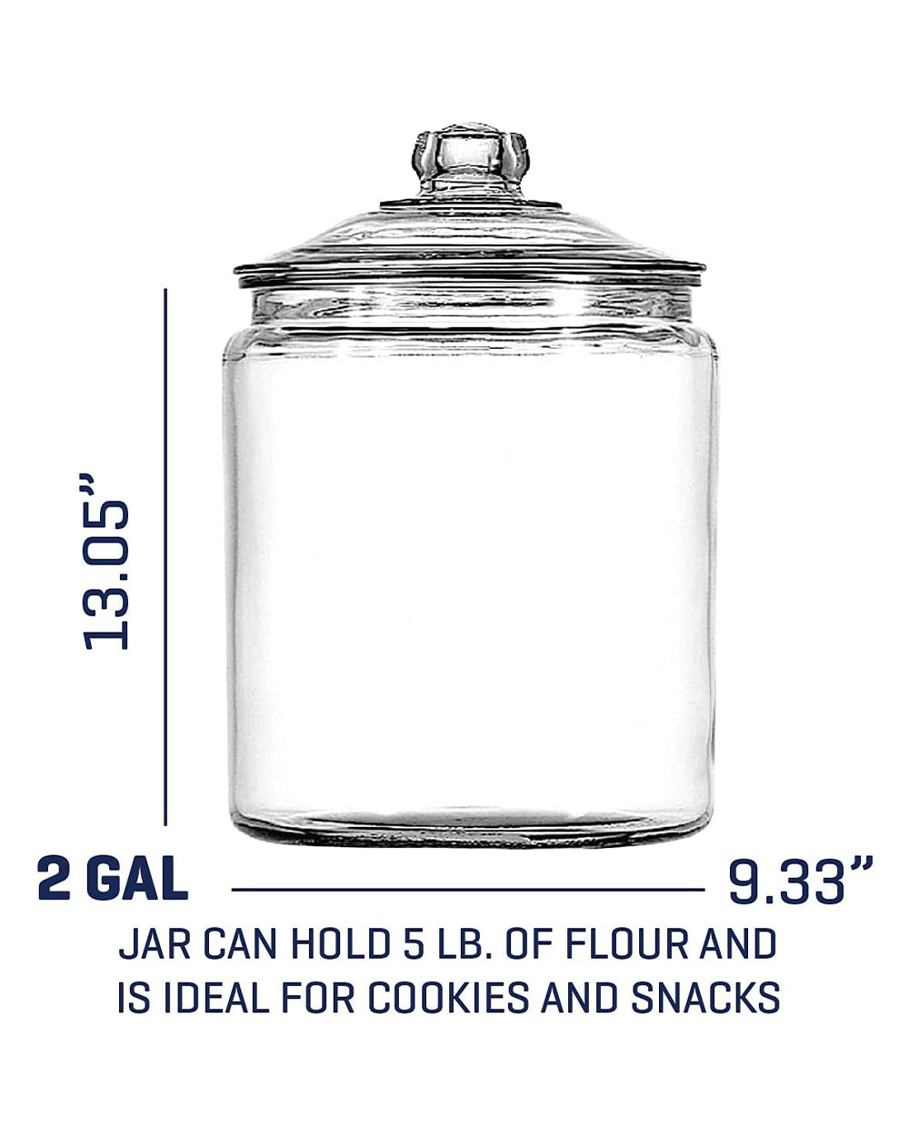Anchor Hocking 2 Gallon Heritage Hill Jar with Glass Lid