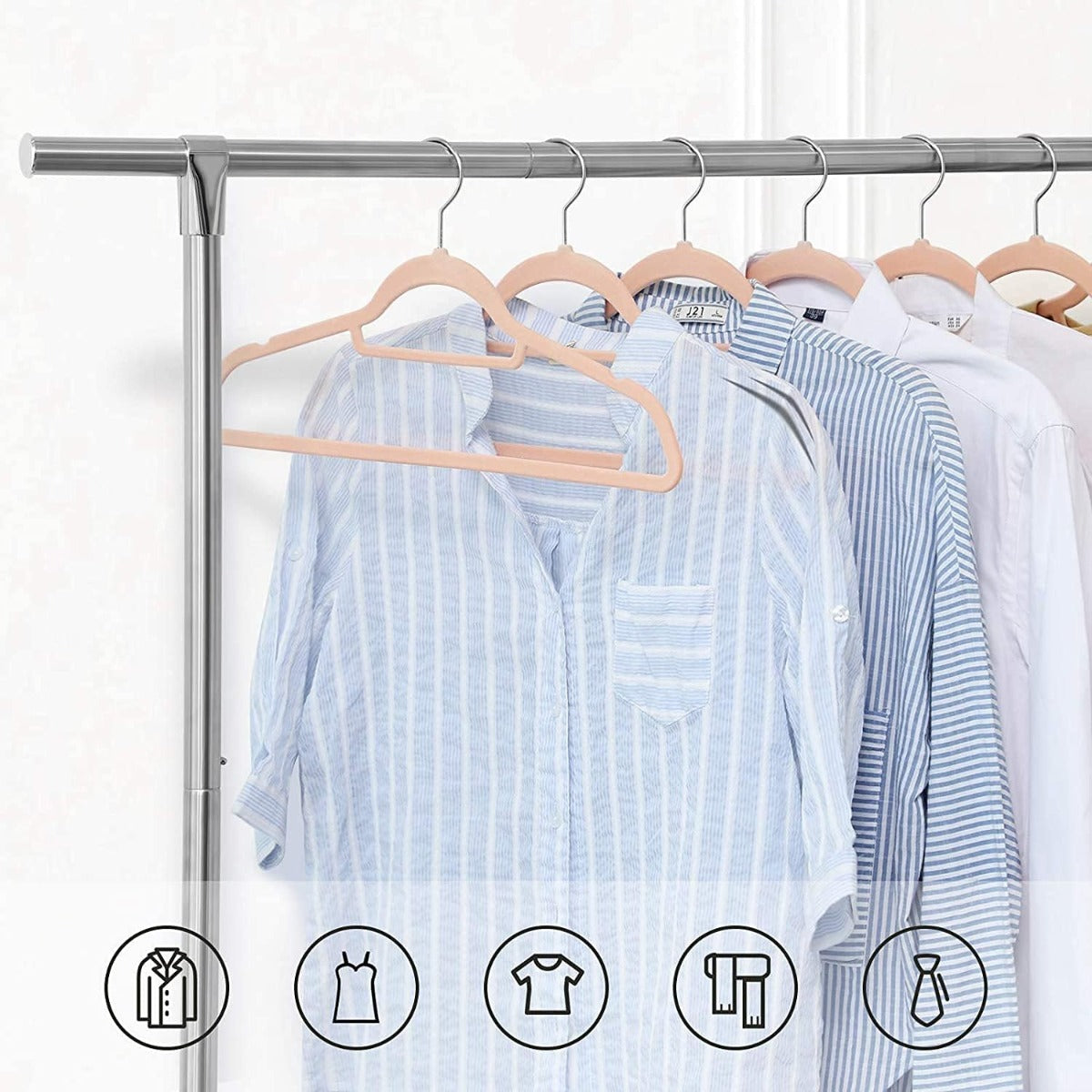 Homesmiths Velvet Hangers Pink Pack of 7