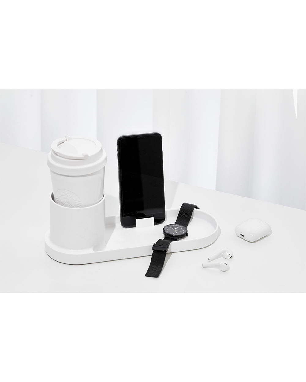 Litem Holder Tray Organizer White 28.7 x 10.5 x 9.6 cm