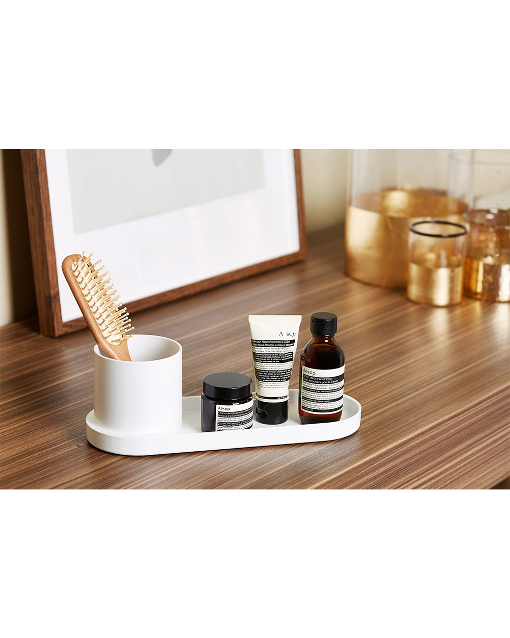 Litem Holder Tray Organizer White 28.7 x 10.5 x 9.6 cm