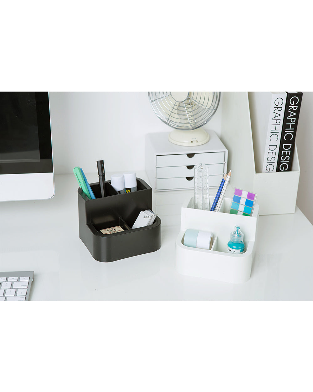 Litem Lux Pencil Holder White 14.3 x 13.8 x 10.6 cm
