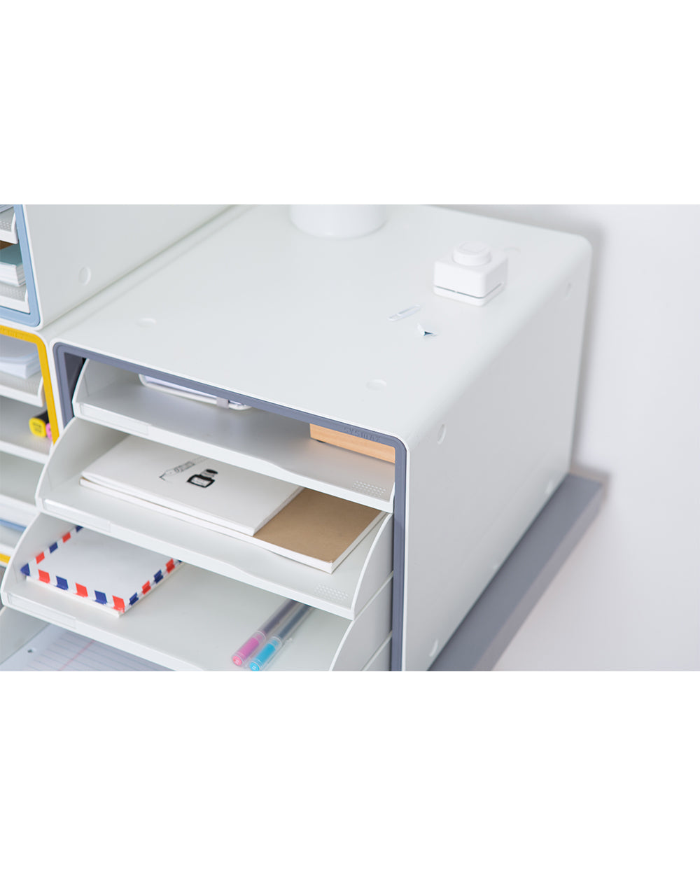 Litem Deluxe Open File Sliding Cabinet Grey 29 x 34 x 24 cm