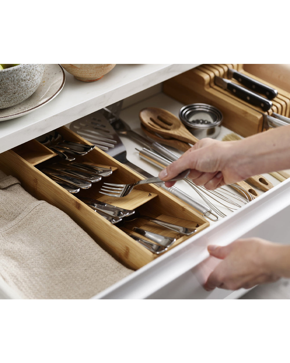 Joseph Joseph Drawerstore Bamboo Compact Cutlery Organizer