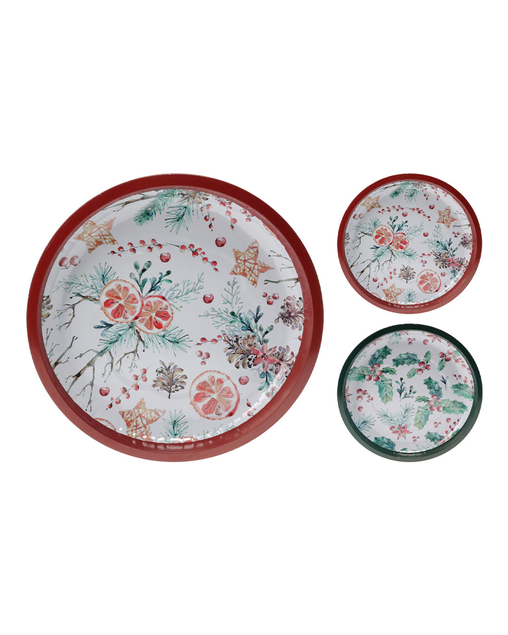 Homesmiths Christmas Serving Tray Dia 25.5Cm Assorted 1 Piece