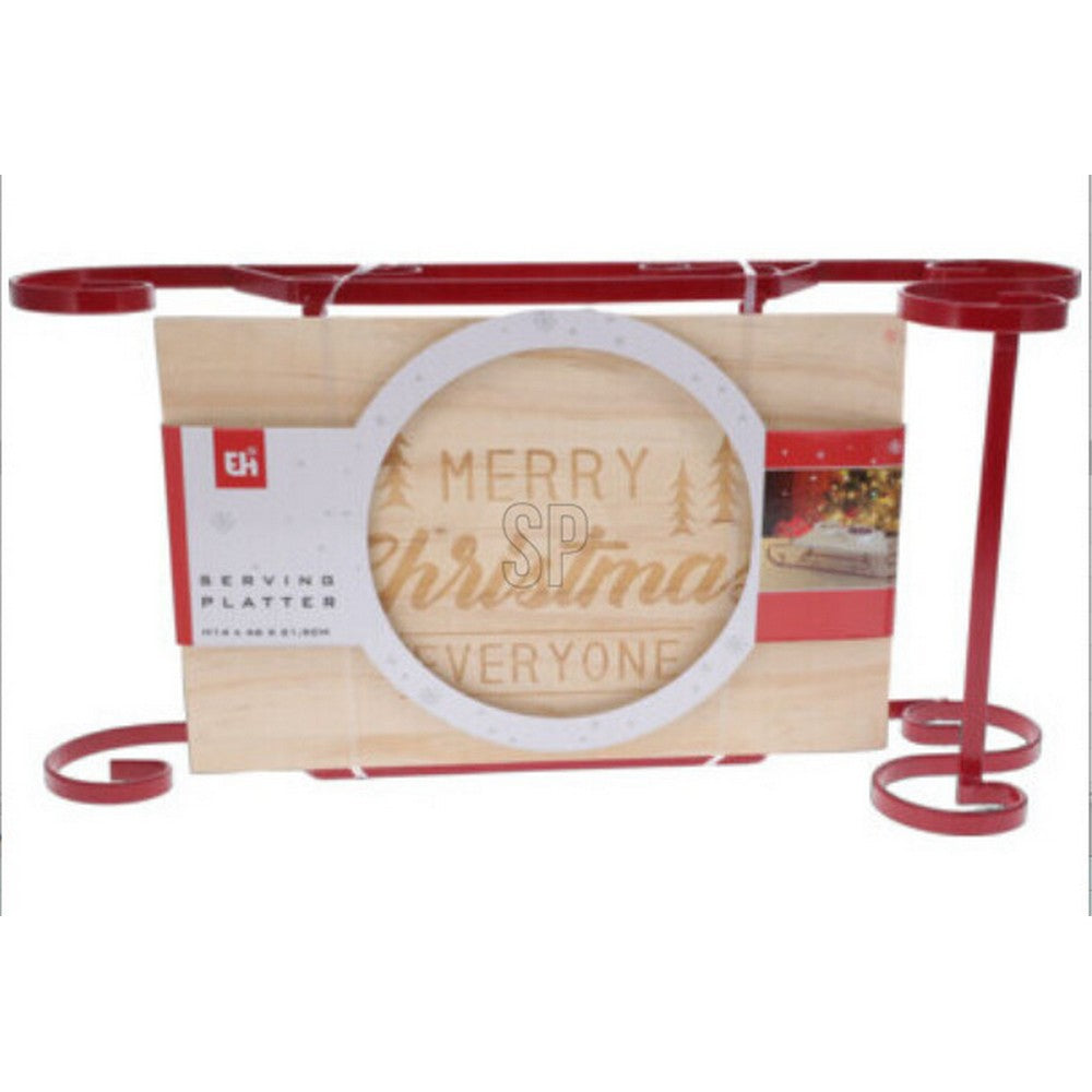 Koopman Pinus Wood Serving Tray 45 x 8 cm – Christmas Holiday Tableware, Festive Seasonal Kitchen Tray, Xmas Dining & Entertaining Decor, Holiday Serving Accessory