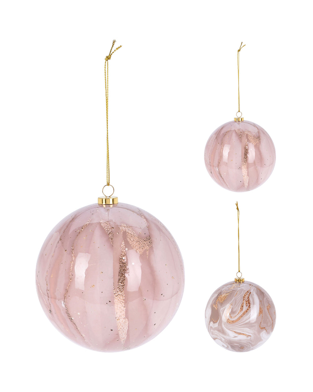 Homesmiths Christmas Ball 10Cm Marble Pink Assorted 1 Piece